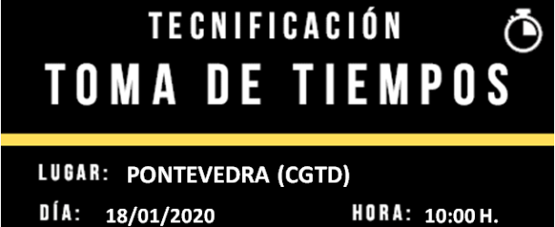 INSCRICIÓN PROVISIONAL TOMA DE TEMPOS DO PNTD 2020- PONTEVEDRA 18/01/2020