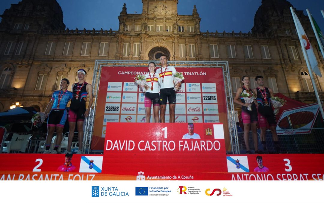 Esteban Basanta, Antonio Serrat e Natalia Castro suben ao podio no Campionato de España de Tríatlon