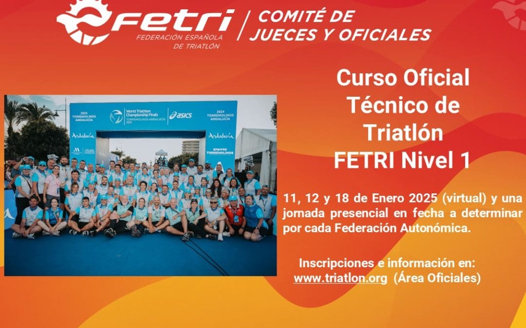 Convocatoria Curso Oficial Nivel 1 de Tríatlon (FETRI/FEGATRI)