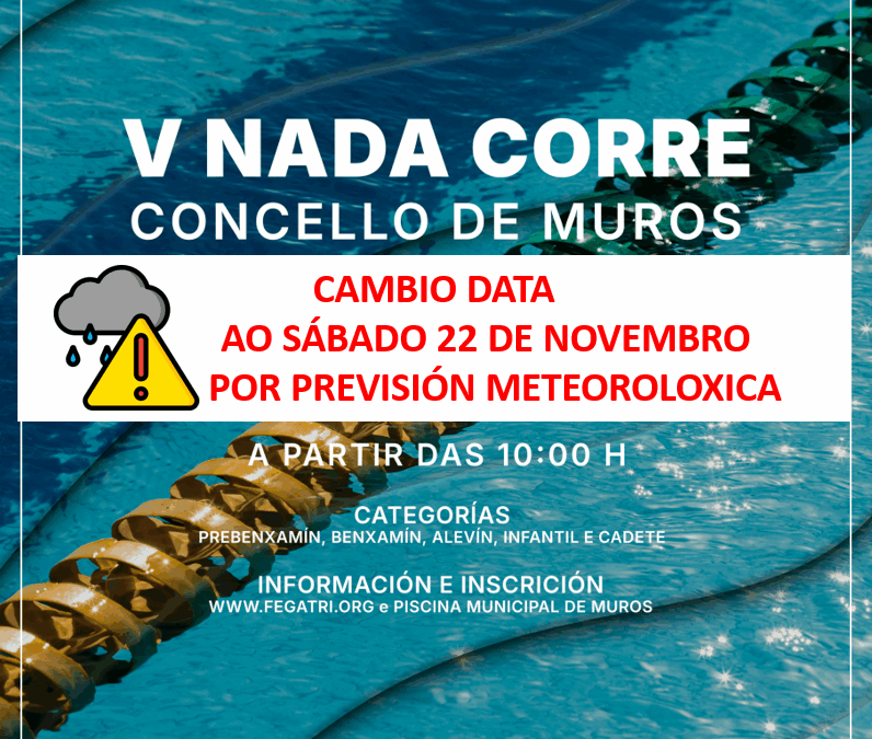 MODIFICACIÓN DATA NADA E CORRE MUROS A  SÁBADO 22 DE NOVEMBRO